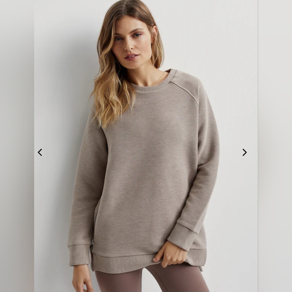 Varley Women's Manning Sweat Oversize Sweatshirt  Taupe Marl EUC